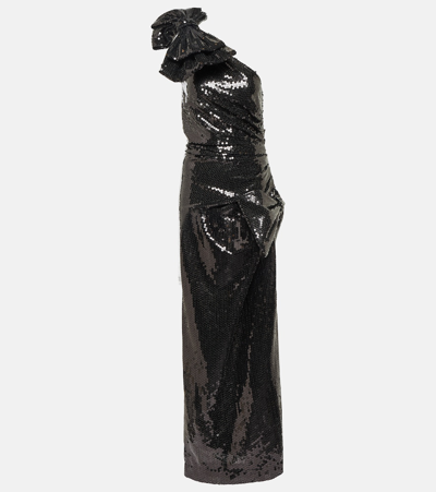 Nina Ricci Einschultriges Kleid Mit Pailletten In Black