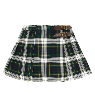 Polo Ralph Lauren Kids' Pleated Tartan Cotton Skirt In Multicoloured