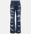 DOLCE & GABBANA DISTRESSED HIGH-RISE JEANS