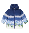 Monnalisa Printed Cotton Zip Hoodie In Blue