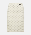 Miu Miu Polka-dot Silk Chiffon Pencil Skirt In Beige