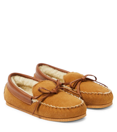 Pèpè Kids' Dario Suede Moccasins In Brown