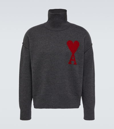 Ami Alexandre Mattiussi Ami De Coeur Jumper In Grey