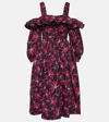 ULLA JOHNSON CAPRICE FLORAL COTTON POPLIN MIDI DRESS