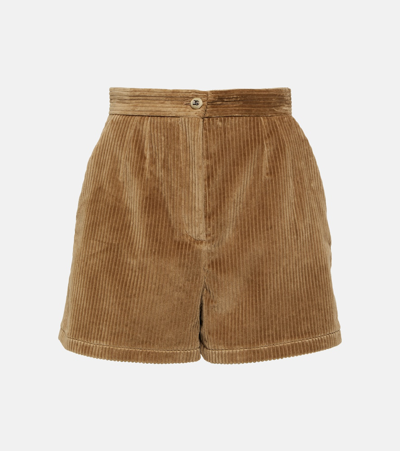 Dolce & Gabbana High-rise Corduroy Shorts In Brown