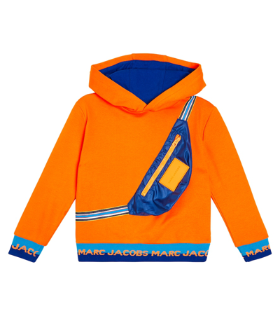 Marc Jacobs Kids' 3d Bumbag-detail Hoodie In Orange