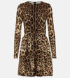 DOLCE & GABBANA LEOPARD-PRINT JERSEY MINIDRESS