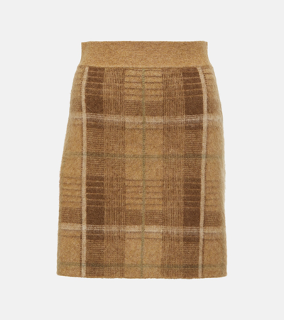 Polo Ralph Lauren Checked Miniskirt In Beige