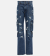 Dolce & Gabbana Distressed High-rise Cargo Jeans In Blue
