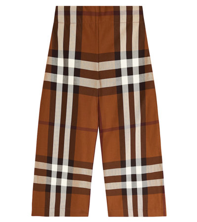 Burberry Kids' Vintage Check-pattern Cotton Trousers In Multicoloured