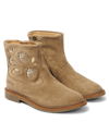 Pom D'api Sister Birdy Suede Booties In Brown