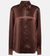 Dolce & Gabbana Oversized Silk Shirt In Brown