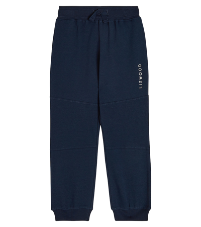 Liewood Kids' Marny Cotton Jersey Sweatpants In Blue