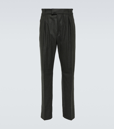 Loro Piana Reinga Wool And Cashmere Slim Trousers In Grey