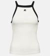 Courrèges Logo-patch Cotton Tank Top In White