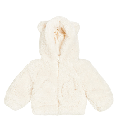Monnalisa Babies' Faux Shearling Jacket In White