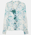 DOROTHEE SCHUMACHER BLOOMING BLEND FLORAL RUFFLED BLOUSE