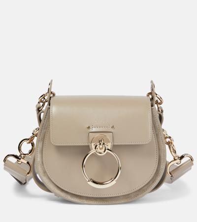 Chloé Tess Small Shoulder Bag In Gray