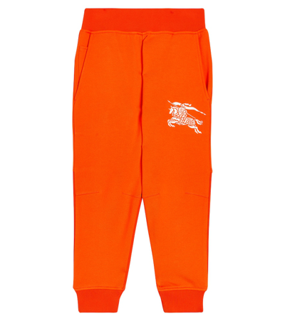 Burberry Kids'  Childrens Ekd Cotton Jogging Trousers In Scarlet Orange