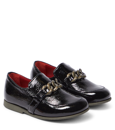 Pèpè Kids' Patent Leather Loafers In Black