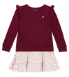 Polo Ralph Lauren Floral Cotton-blend Fleece Dress In Red