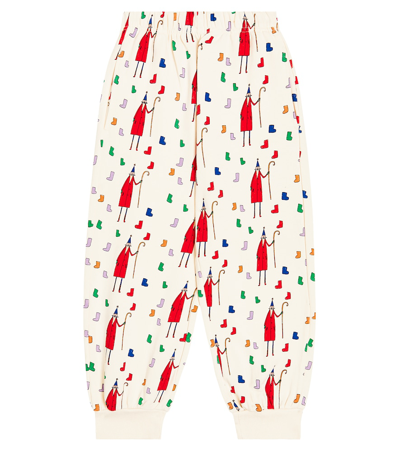Jellymallow Kids' Printed Cotton Jersey Sweatpants In White
