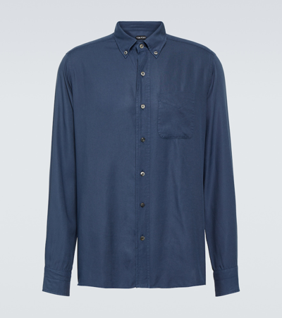 Tom Ford Leisure Lyocell Shirt In Blue