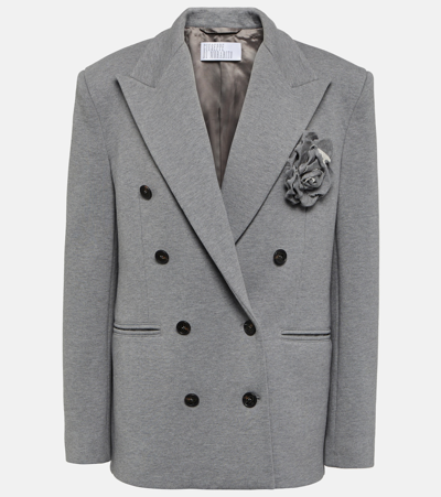 Giuseppe Di Morabito Double-breasted Cotton Jersey Blazer In Grey
