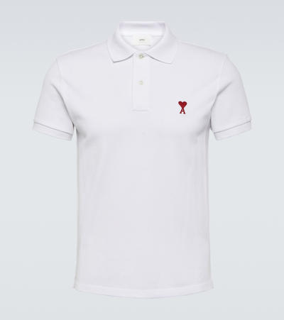 Ami Alexandre Mattiussi Ami Paris White Ami De Coeur Polo Shirt Men