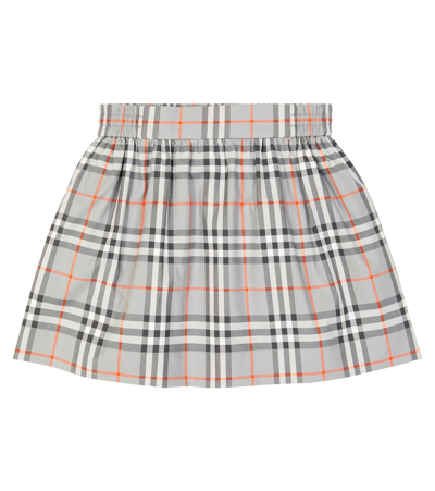 Burberry Kids'  Check Cotton Skirt In Multicoloured