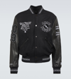 Amiri Eagle-patch Wool-blend And Leather Varsity Jacket In Black