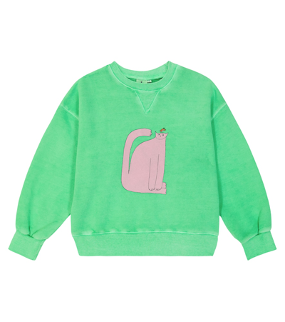 Jellymallow Kids' Printed Cotton Jersey Sweatshirt In Green