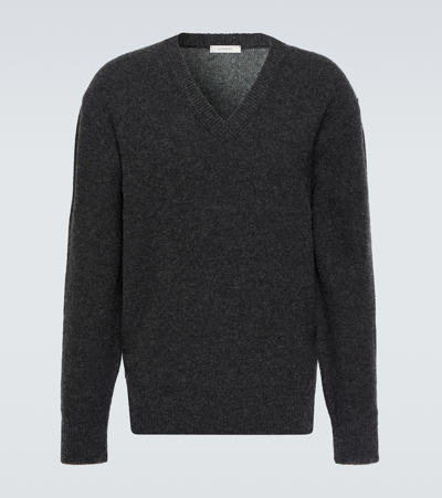 Lemaire V-neck Wool Sweater In Bk994 Penguin