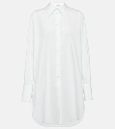 The Row Astrea Oversized Cotton Poplin Shirt In White
