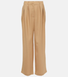 THE FRANKIE SHOP TANSY PLEATED TWILL WIDE-LEG PANTS