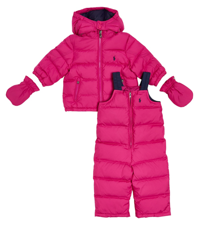 Polo Ralph Lauren Baby Ski Jacket And Trousers Set In Pink