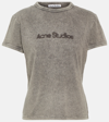 Acne Studios Logo Cotton Jersey T-shirt In Grey