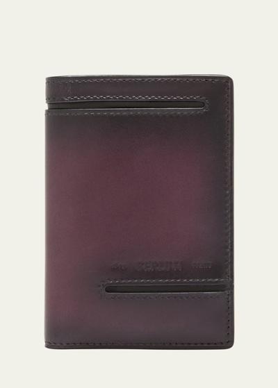 Berluti Men's Jagua Neo Taglio Vertical Bifold Wallet In Grapes