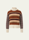 Veronica Beard Clary Turtleneck Wool-blend Sweater In Multi