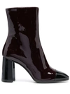 Carel Paris 100 Patent Leather Ankle Boots In Brown