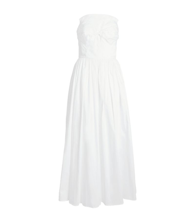 Tove Lauryn Gathered Cotton Strapless Maxi Dress In White