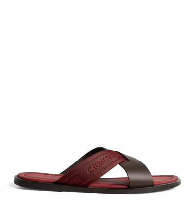 Giorgio Armani Two-tone Slip-on Sandals In Multi