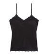 The Kooples Silk Lace Trim Camisole In Black