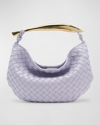 Bottega Veneta Sardine Intrecciato Napa Top-handle Bag In Oyster-muse Brass