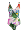 GOTTEX FLORAL RUCHED SWIMSUIT