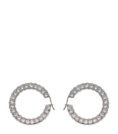 Amina Muaddi Large Crystal-embellished Jahleel Hoop Earrings In Grey