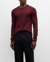 MAISON MARGIELA MEN'S WOOL-COTTON SWEATER WITH PIPING