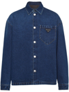 Prada Blue Denim Shirt In Blau