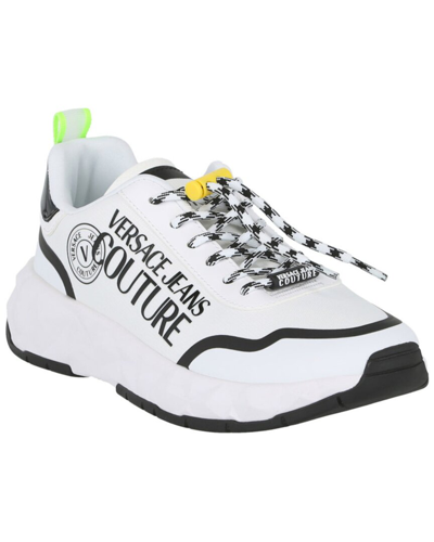 Versace Jeans Couture White Atom Sneakers In El02 White + Black