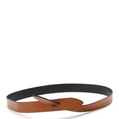 Isabel Marant Lecce Leather Pull-through Belt In Black/natural